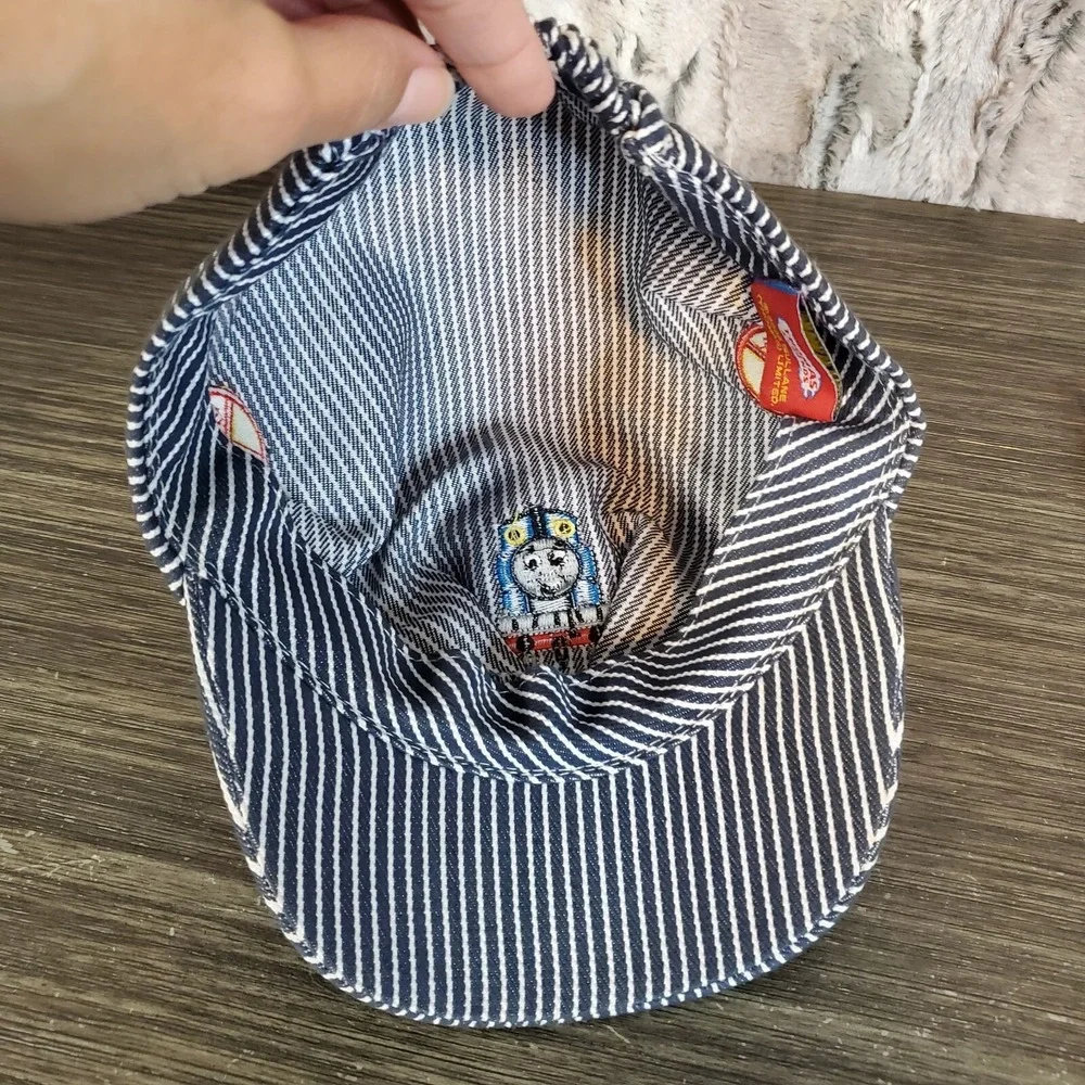 Thomas The Train 2009 'THOMAS' Blue Striped Embroidered Conductor Kids Hat‎ OS